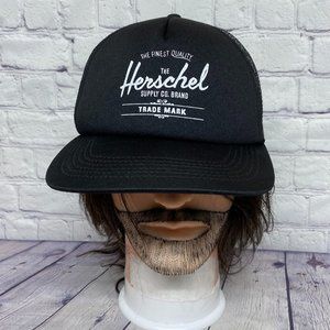 Herschel Hat Cap Snapback Black Trucker Mesh Supply Co. Brand Adjustable